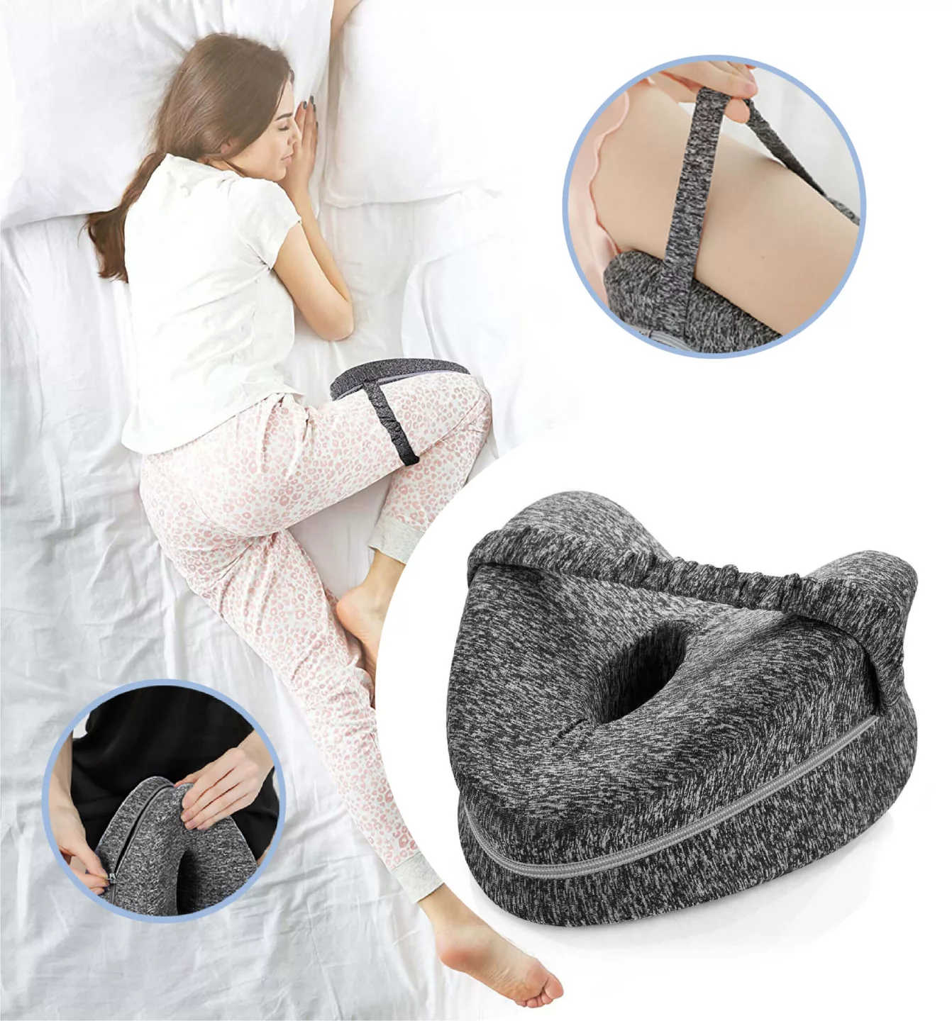 Memory Foam Leg Pillow Orthopaedic Contour Back Hips Knee Support Pain  Relief UK