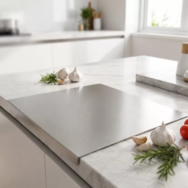 stainless steel countertop cutting board