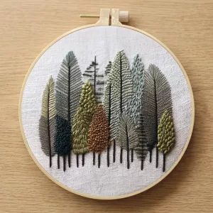 DIY Nature Embroidery Starter Kit with Hoop