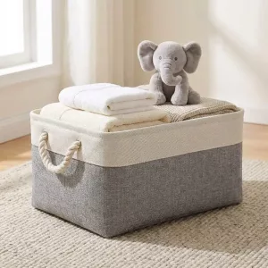 Large Linen Storage Basket Toiletries Organizer
